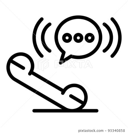 Telephone handset icon, outline style 93340858