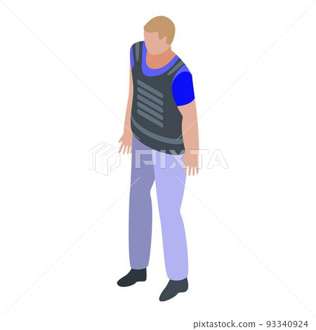Personal guard bulletproof icon, isometric style Personal guard bulletproof icon, isometric style 93340924