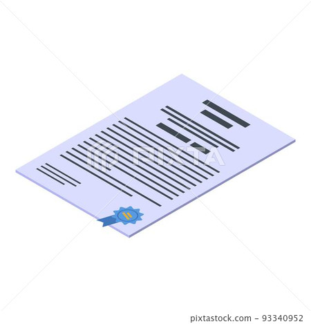 Foreign language diploma icon, isometric style Foreign language diploma icon, isometric style 93340952