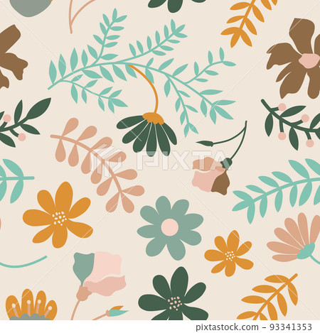 Flowers and twigs seamless pattern Flowers and twigs seamless pattern 93341353