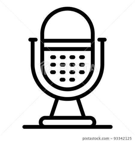 Podcast microphone icon, outline style 93342125