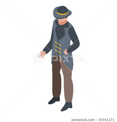Pirate captain icon, isometric style 93342171