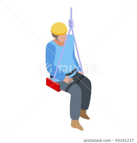 Industrial climber man icon, isometric style Industrial climber man icon, isometric style 93342237