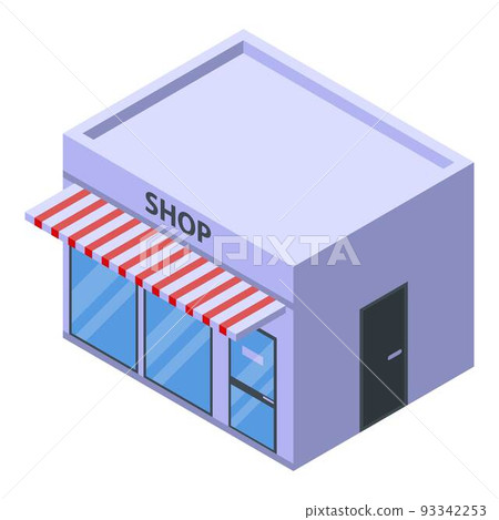 Street shop building icon, isometric style 93342253