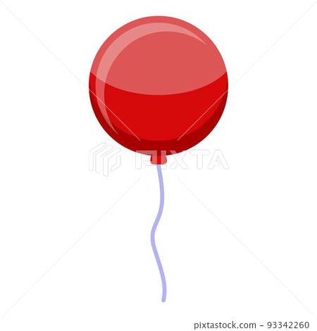 Kindergarten red balloon icon, isometric style Kindergarten red balloon icon, isometric style 93342260