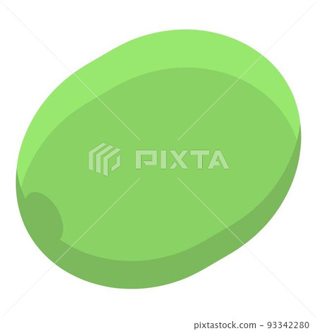 Whole green olive icon, isometric style 93342280