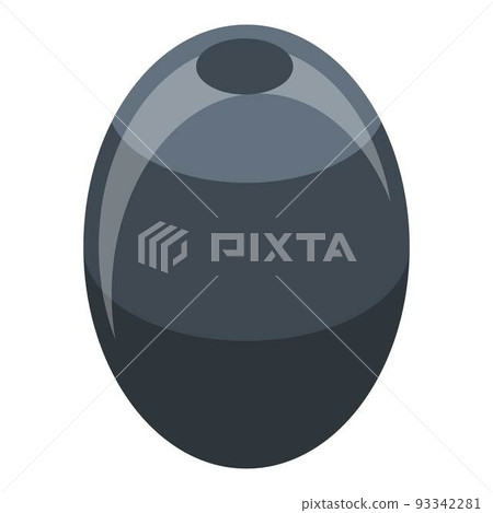 Whole black olive icon, isometric style 93342281