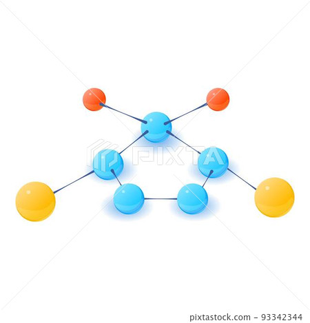 Science molecule icon, isometric style 93342344