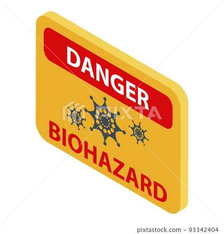 Danger biohazard icon, isometric style Danger biohazard icon, isometric style 93342404