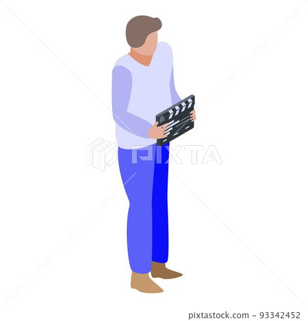 Director clapper icon, isometric style Director clapper icon, isometric style 93342452
