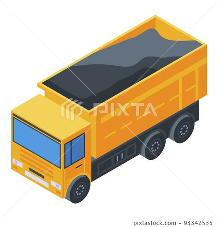 Full ground truck icon, isometric style Full ground truck icon, isometric style 93342535