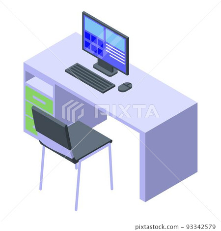 Mri desktop computer icon, isometric style 93342579