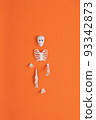 Skeleton parts isolated on orange background. 93342873