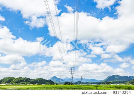 鋼塔水田輸電線路 93343294