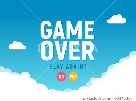 Game over vector video game screen background. Geometric game over design banner Game over vector video game screen background. Geometric game over design banner 93343393