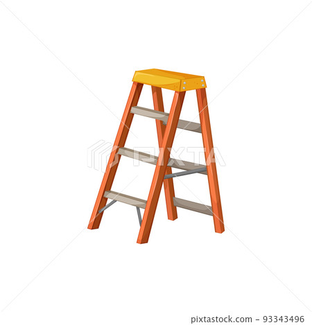foot step ladder safety cartoon vector illustration 93343496