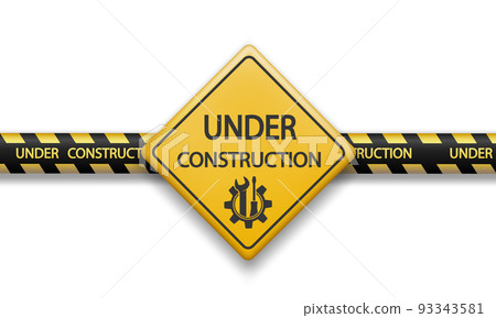 Under construction road sign or website repair. 93343581