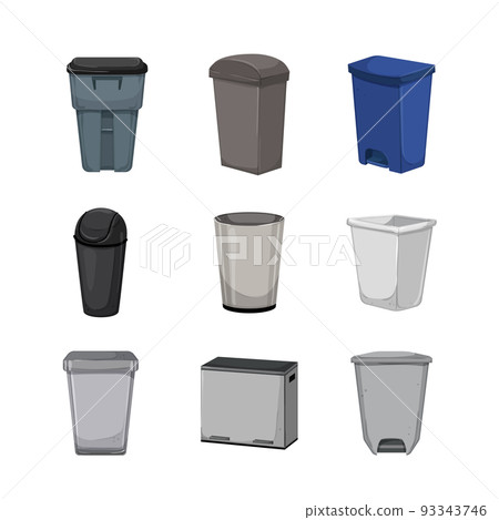 trash bin garbage set cartoon vector illustration trash bin garbage set cartoon vector illustration 93343746