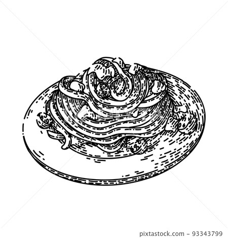 tagliatelle pasta sketch hand drawn vector tagliatelle pasta sketch hand drawn vector 93343799