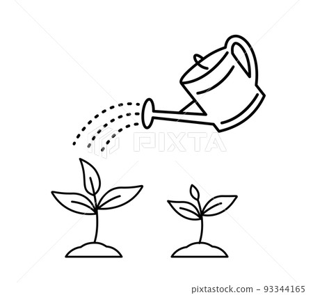 Watering can with plant. Concept of plant growth or business development Watering can with plant. Concept of plant growth or business development 93344165