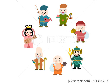 七幸運神圖圓形框架 93344204