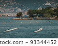 Adriatic sea, Slovenia, coastline with pine trees and sea 93344452