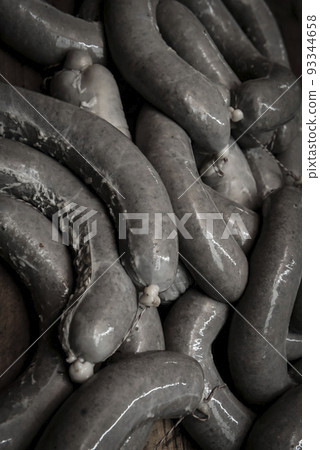 Handmade sausage preparation, Argentine tradition, Pampas, Patagonia Handmade sausage preparation, Argentine tradition, Pampas, Patagonia 93344658