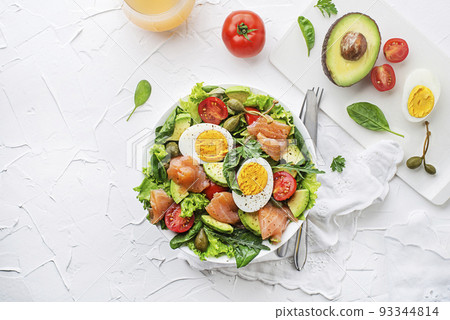 Salad smoked salmon Salad smoked salmon 93344814