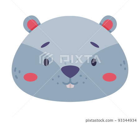 Head of badger cute wild animal. Nursery decoration, baby card or invitation design cartoon vector illustration 93344934