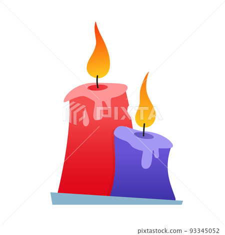 Burning candle - modern flat design single isolated object Burning candle - modern flat design single isolated object 93345052