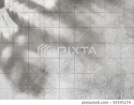 Tile background texture with palm leaves shadow Tile background texture with palm leaves shadow 93345274