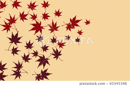 Two colored maple leaves scattered on a light cream beige background Two colored maple leaves scattered on a light cream beige background 93345346