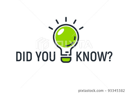 Did you know bulb icon trivia fun vector question interesting knowledge ask. Did you know advice 93345382