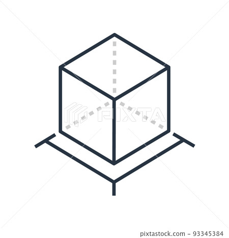 AR reality symbol vector icon. Virtual augmented reality cube screen 3d logo 93345384