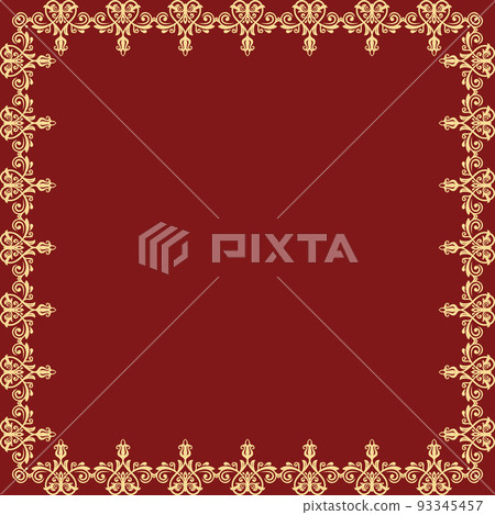 Floral Abstract Square Vector Frame With Arabesques Floral Abstract Square Vector Frame With Arabesques 93345457