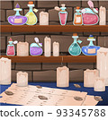 A set of vector magic bottles and flasks. Colorful magic potions. Cartoon cliparts, symbols 93345788