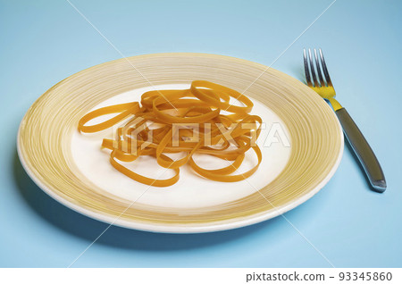 Rubber bands on a dish 93345860