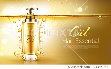 Vector 3d realistic oil essence ad poster 93345955