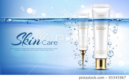 Hydrating skincare cosmetics vector promo poster 93345967