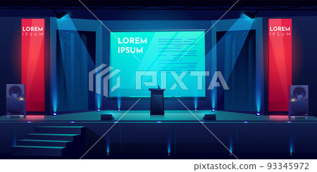Conference hall, stage for presentation, scene Conference hall, stage for presentation, scene 93345972