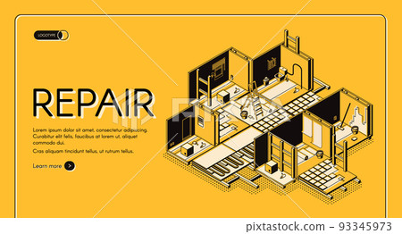 House repair company isometric vector website House repair company isometric vector website 93345973