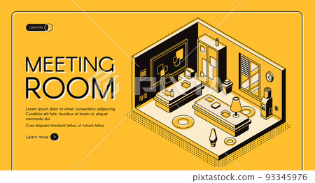 Company office interior design vector website 93345976