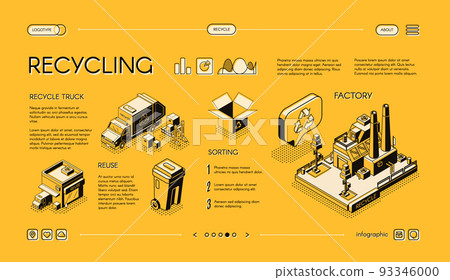 Waste recycling process vector infographics slide Waste recycling process vector infographics slide 93346000