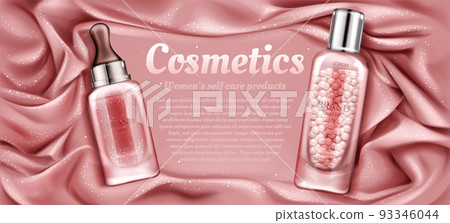 Cosmetics bottles mockup, serum and primer tubes 93346044