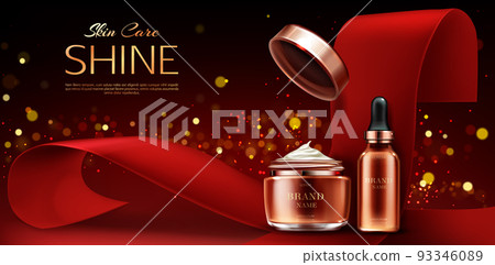 Cream jar and serum pipette tube beauty product 93346089