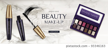 Cosmetic eye shadow palette, mascara tubes brush Cosmetic eye shadow palette, mascara tubes brush 93346163