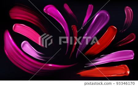 Smears of liquid lipstick, nailpolish or paint set 93346170