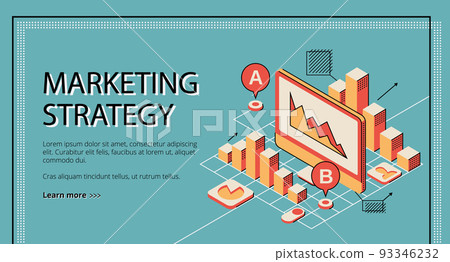 Marketing strategy landing page, database diagram. 93346232