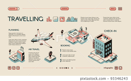 Traveling services isometric vector infographics 93346243
