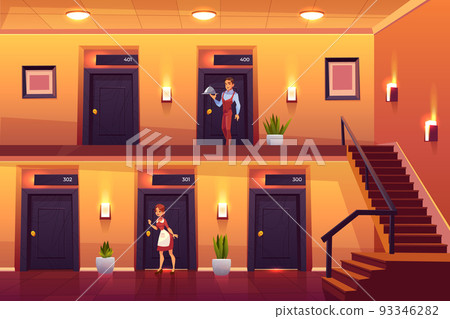 Hotel staff housemaid and waiter service clients Hotel staff housemaid and waiter service clients 93346282